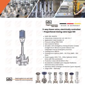 KFM 3-way electrically controlled linear valve - Proportional mixing valve type 561 (Germany)