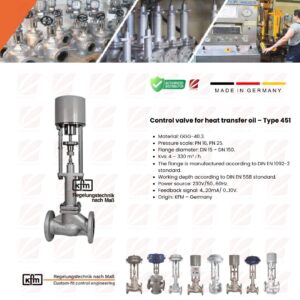 KFM Control valve for heat transfer oil – Type 451 (Germany)