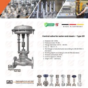 KFM Control valve for  water and steam – Type 321 (Germany)
