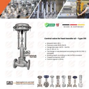 KFM Control valve for  heat transfer oil – Type 351 (Germany)