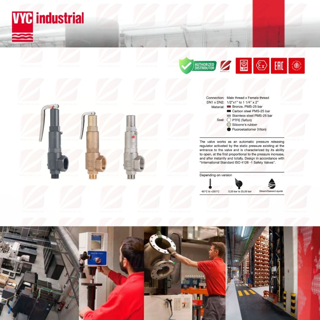 VYC Normal safety valve with spring loading (AN) range (Made in Spain)