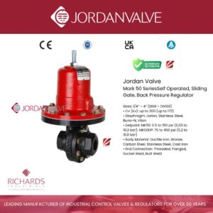 Mark 50 SeriesSelf Operated, Sliding Gate, Back Pressure Regulator