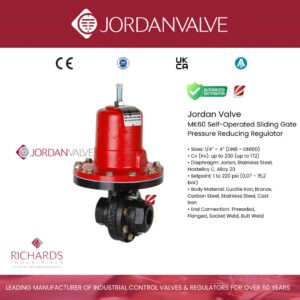Jordan Valve MK60 Self-Operated Sliding Gate Pressure Reducing Regulator