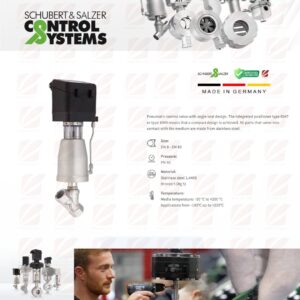 Schubert & Salzer Control Systems GmbH Type 7020 – Angle seat control valve (Germany)