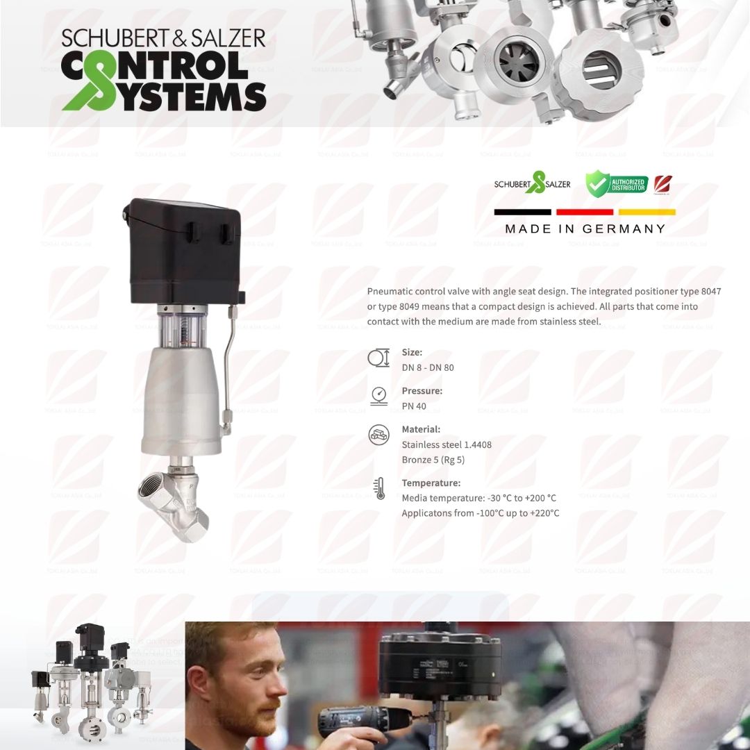 Schubert & Salzer Control Systems GmbH Type 7020 – Angle seat control valve (Germany)