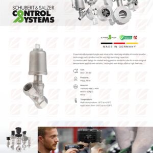 Schubert & Salzer Control Systems GmbH Type 7010 – Angle seat valve (Germany)