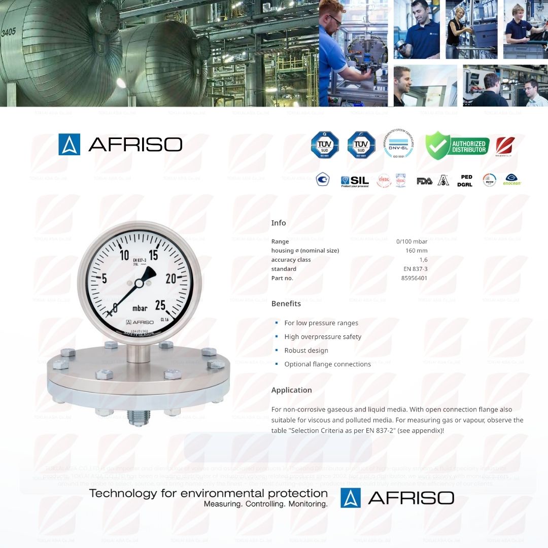 Afriso Diaphragm pressure gauges for chemical applications Type D4 (Germany)