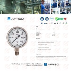 Afriso  Bourdon tube pressure gauges for chemical applications Type D4 (Germany)