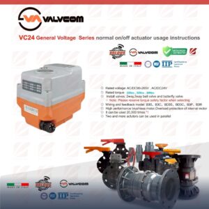 Valcom VC24 General Voltage Series normal on/off actuator usage instructions
